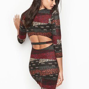 Victoria's Secret Animal Print Slim Fit Open Back Dress